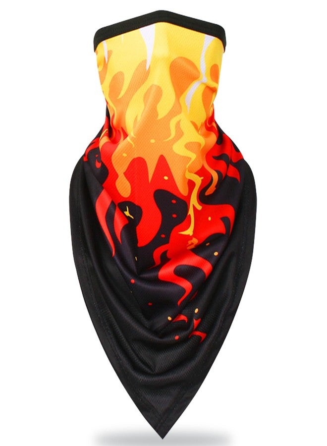 RIDEIWAKE Bandana Neck Gaiter with Ear Loops Balaclava Face Scarf Mask Quick-Dry Half Masks for Women Men - Dustproof & UV Sun Protection & Breathable（Red Flame） - Image 1